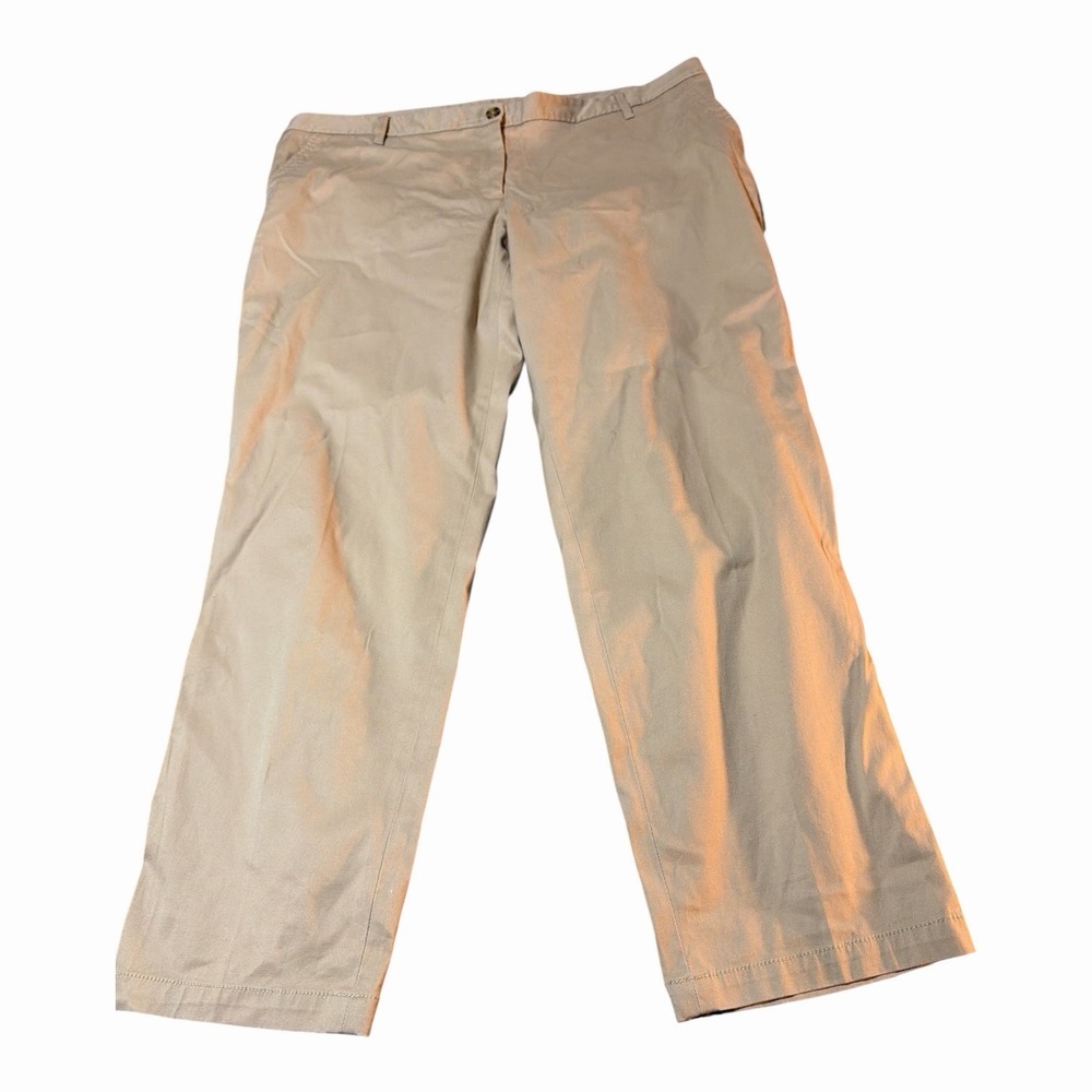 Lee Women's Khaki Pants Relaxed Straight Leg Pants Size 20 Short Uniform School